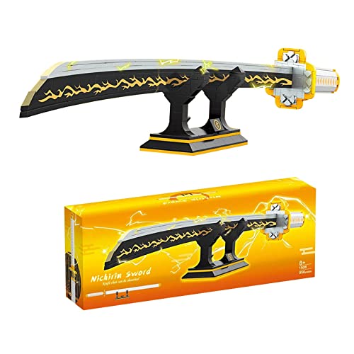 Épée de Zenitsu - Modèle de bloc de construction - 9 styles - Série complète - Épée de samouraï faite à la main - Avec fourreau et support - Pour cosplay - Compatible avec Lego) I Cover