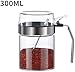 Produktbild nobrand Farbe Glas Gewürz Glas-Box-Set-Box Dreh Küche Salz Würzen jar Würzen jar Pulver Mini Lagerbehälter (Color : 300ml)