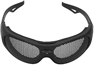 Deror Safety Goggles, Safety Goggles Impact Resistant Iron Mesh Pattern UV400 for Military Fans CS Outdoor Game
