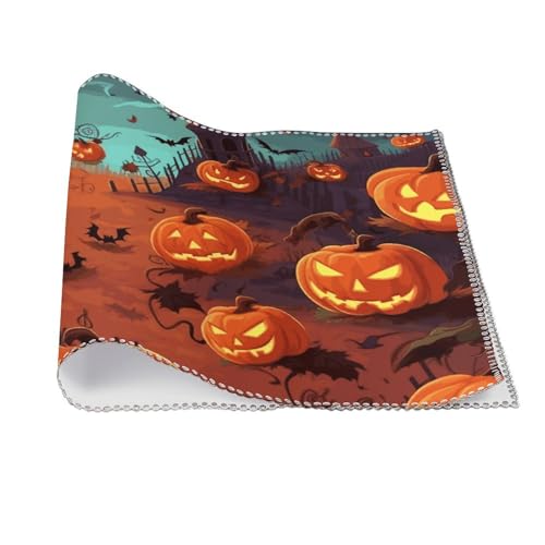 Sets de table Halloween anti-tache en toile pour table propre - 4