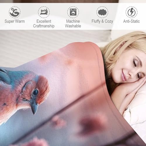 Couverture flannel oiseau chaude pour éviter le froid sur votre sofa
