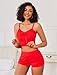 Avidlove Lingerie Sets For Women Sexy Sleepwear Lingerie Set Lace Trim Short PJ Set Soft Sleepwear Shorts 2 Piece Red S
