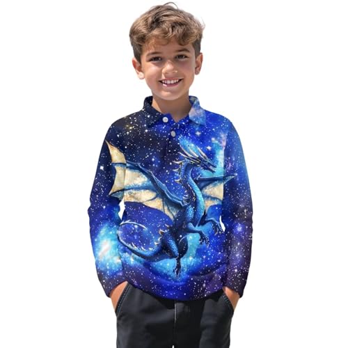 Shirts for Boys 3-16 Kids Coo Long Sleeve Shirts Graphic Novelty Activewear