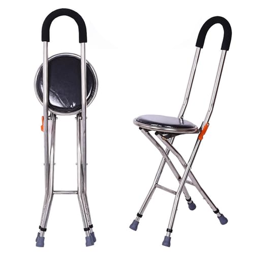 ステッキチェア 折りたたみ 杖 椅子 兼用 多点杖 高齢者 軽量 コンパクト 女性用 屋内 屋外 携帯用 歩行補助 介護 ArcticDeer (A,A)