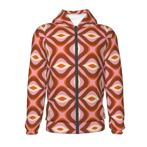 70s Retro Style Kid Hoodies Boys Zip Up Sweatshirts Girls Pullover with Pocket2