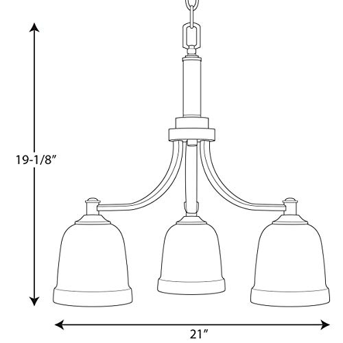 Progress Lighting Topsail Collection 3-Light Etched Parchment Glass Coastal Chandelier Light Polished Chrome - Image 6