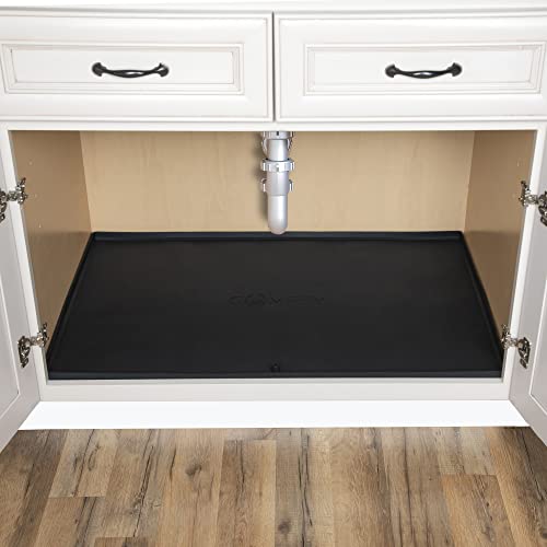 Under Sink Mat for Kitchen and Bathroom 34x22, Black