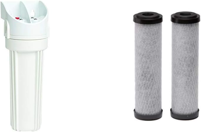 EcoPure EPW2 Water Filter Housing & Carbon Universal Whole Home Filter (2 Pack)