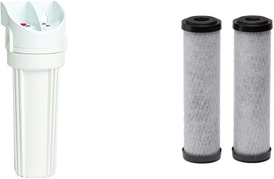 EcoPure EPW2 Water Filter Housing & Carbon Universal Whole Home Filter 2 Pack