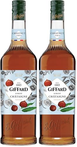 Giffard - Sirop Saveur Châtaigne - Recette et Fabrication Françaises - Gourmand et Intense - 1 Litre (Lot de 2)
