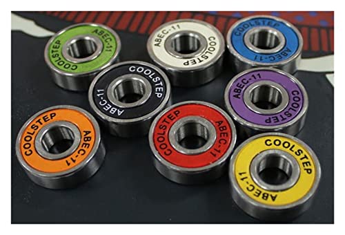 KOVNOVI ABEC-11 High Speed Non-Oil Inline Speed Skates Bearing 608 Chrome Racing Bearings for Powerslide DINGGUANGHE (Color : 16 Bearing 8 Spacer)