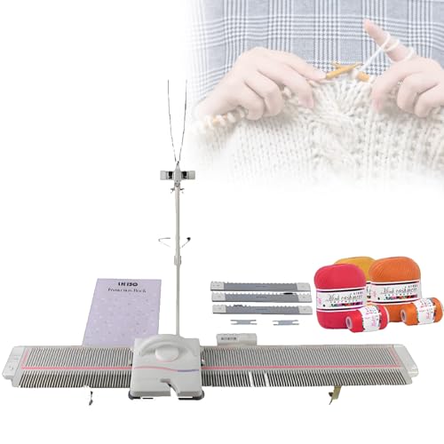 Ofyphth LK150 Knitting Machine, Portable Plastic Domestic Smart Weaving Set, 6.5mm Mid Gauge 150 Stitches Domestic Knitting Machine, Household Sewing Tool Set, with Accessories, for Adults/Kids.