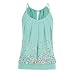Produktbild Ba Zha HEI Frauen Sommer Spitze Weste Top Sleeveless beiläufige Tank Bluse Tops Damen Schulterfrei Weiches Material Ladies Sommer Elegant Chic Oberteil Locker Bluse Tops T-Shirt (Minzgrün, M)