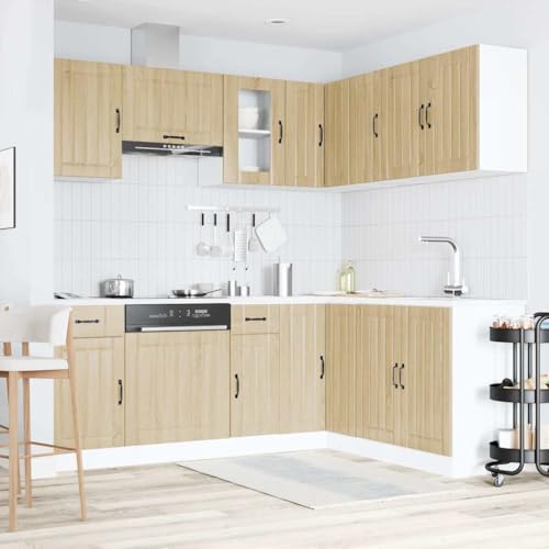 Teenpull Lucca 11-Piece Kitchen Cabinet Set, Sonoma Oak Wood Composite, Modern Kitchen Unit with Ample Storage Space, Durable Storage Cabinet, Adjustable Feet - Image 2