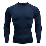 Camiseta Ajustada Hombre Camisas Hombre Camiseta Deportiva Hombre Camisetas De Futbol Hombre Ropa Termica Ropa Padel Running Hombre Camisetas Manga Larga Hombre Ropa Running Azul 2XL