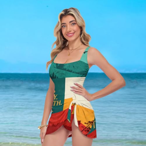 Traje de baño para mujer con control de abdomen para natación 7