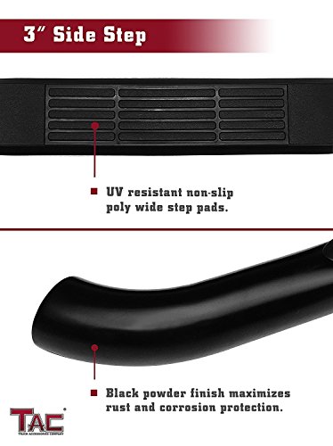Estribos laterales TAC para Jeep Liberty 2002-2007 3 pulg negro miniatura 5