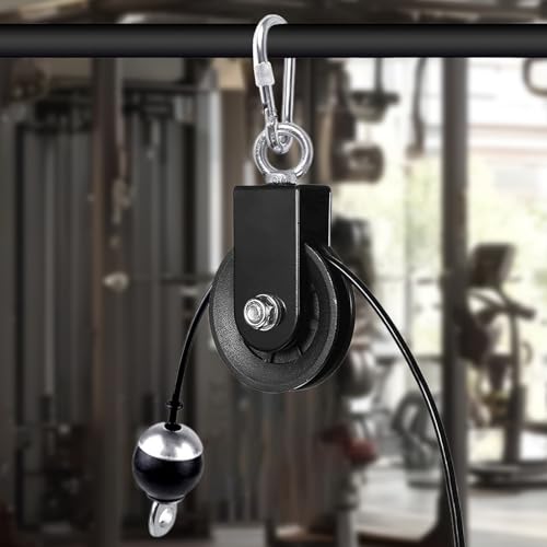 Polea para gimnasio en casa de acero resistente juego de 2 piezas para poleas de cable 3