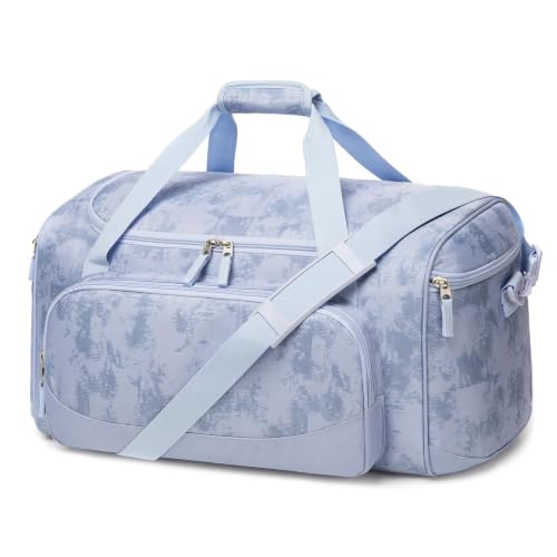 Image of Uarition Gym Bag for Men & Women - 50L Duffle Bag for Travel, Blue Tie-Dye