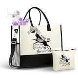 InnoBeta German Shepherd Gifts for Women Canvas Tote Bag, German Shepherd Bag with Top Zipper Closure and Shoulder Strap for Birthday, Mother's Day, Christmas - LIfe Is Better