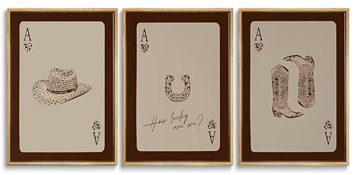 3Pcs Western Cowgirl Canvas Wall Art Fashionable Leopard Print Boots and Hat Posters Prints Brown Poker How Lucky We Are Painting Wall Decor for Bedroom Living Room Dorm Decoration Unframed by SZHUAAIC - Image 7