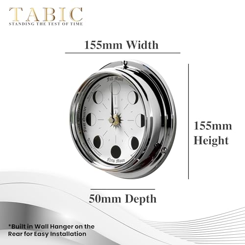 Tabic Chrome Brass Moon Phase Clock