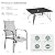 9 Pieces Patio Dining Table Set, Dining Table Set for 8 with Chairs, Patio Table with Umbrella Hole, Square Metal Dining Table with 8 Textilene Dining Chairs for Garden Deck Backyard Lawn Balcony