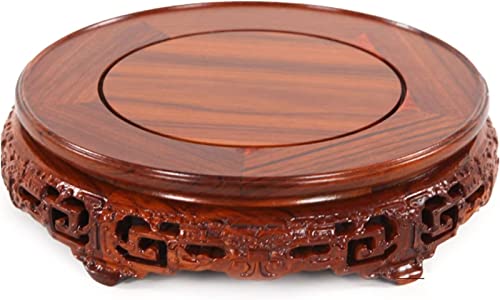 Soporte de madera tallada china para florero, bonsái, estatua de Buda, decoración oriental de sala de estar