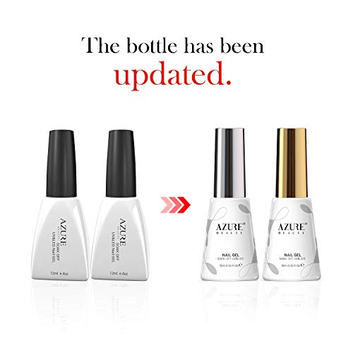 AZUREBEAUTY No Wipe Top Coat and Base Coat Set, 10ml 2 Bottles Soak Off Gel Nail Polish Glossy and Shiny Finish for DIY Nail Beauty at Home Nail Art