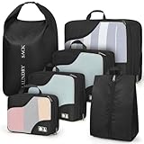6 PCS Cubos de Compresión, Organizadores de Viaje Expandibles para Equipaje de Mano, Accesorios Organizadores de Malla...