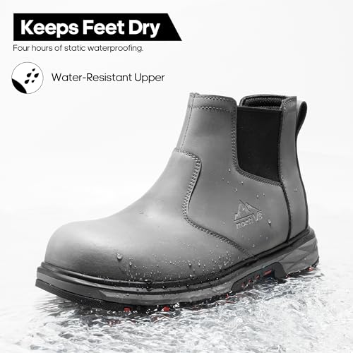 NORTIV 8 Slip On Work Boots for Men Steel Toe Waterproof Safety Construction Boots for Men4