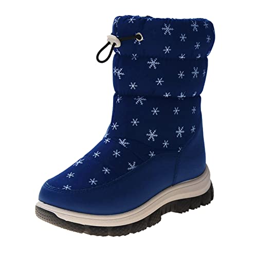 Kids Snow Boots Boy's Girl's W𝐚terproof Cold Weather Classic Booties Winger Boots Boys Hiking Thick Soles Shoes