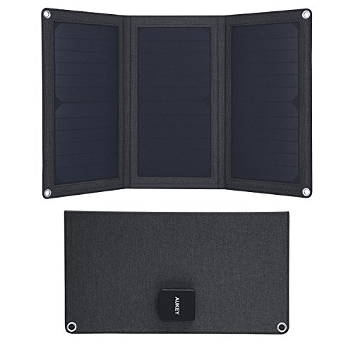 AUKEY PB-P25 Cargador Panel Solar 21W con 2 Puertos USB 5V 4A Max para Apple iPhone, Samsung, iPad,...
