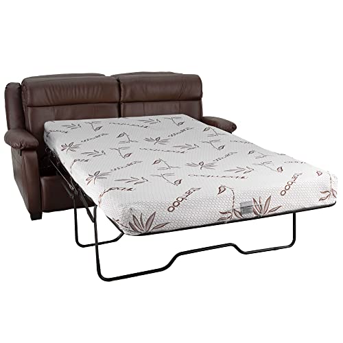 Recpro Charles Collection | 65" Rv Hide A Bed Loveseat | Memory Foam Mattress | Rv Sleeper Sofa | Pull Out Couch | Rv Furniture | Rv Loveseat | Rv Living Room (Slideout) Furniture | Mahogany #TOP2