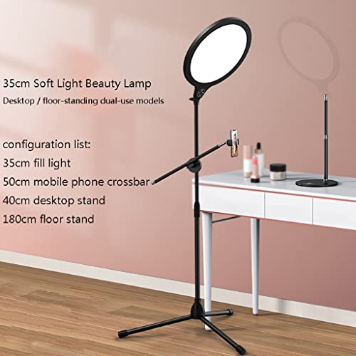 Ringlicht Mit Sockel Verstellbar, Dimmbares 3 Farbe und 9 Helligkeitsstufen für Selfie Live-Stream Makeup Fotografie… – Bild 3