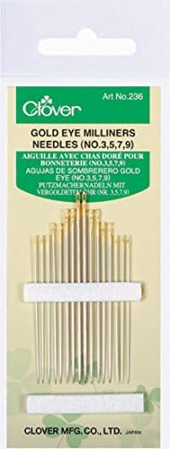 Clover 236 Gold Eye Milliners Needles No. 3,5,7,9