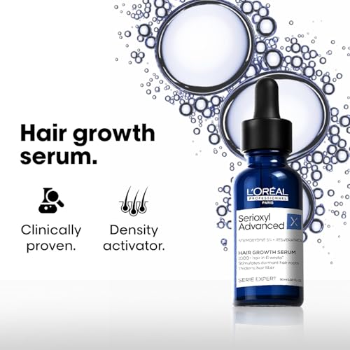 Image of L'Oreal Professionnel Serioxyl Advanced Hair Growth Serum for scalp | Powered by Stemoxydine 5% + Resveratrol | Stimulates dormant hair roots and thickens hair fibre | Hairgrowth serum for men and women