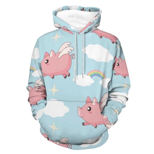 Sweat à capuche cochon volant unisexe et sweats à capuche manche longue pull