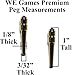 WE Games Premium Brass Cribbage Pegs with Swarovski Austrian Crystals - Set of 6 (Black & Clear)