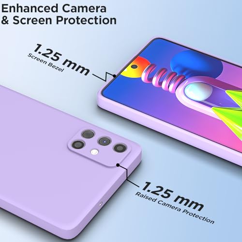 Image of Outlouders Back Cover for Samsung Galaxy M51 | Camera Protection | Durable Soft Matte Silicone Bumper Case (Purple)