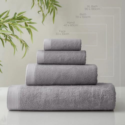 Image of Spread Spain Bamboo Towels for Bath, Towels for Bath Large Size, Bamboo Bath Towel High Absorbent & Soft, 360 GSM, 4pc Set Bath Towel for Men /Women