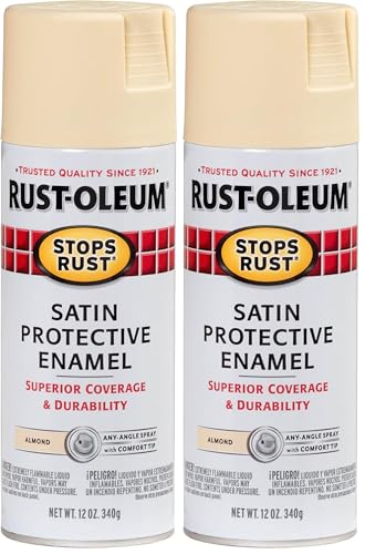 Image of Rust-Oleum 7758830 Stops Rust Spray Paint, 12 oz, Satin Almond (Pack of 2)