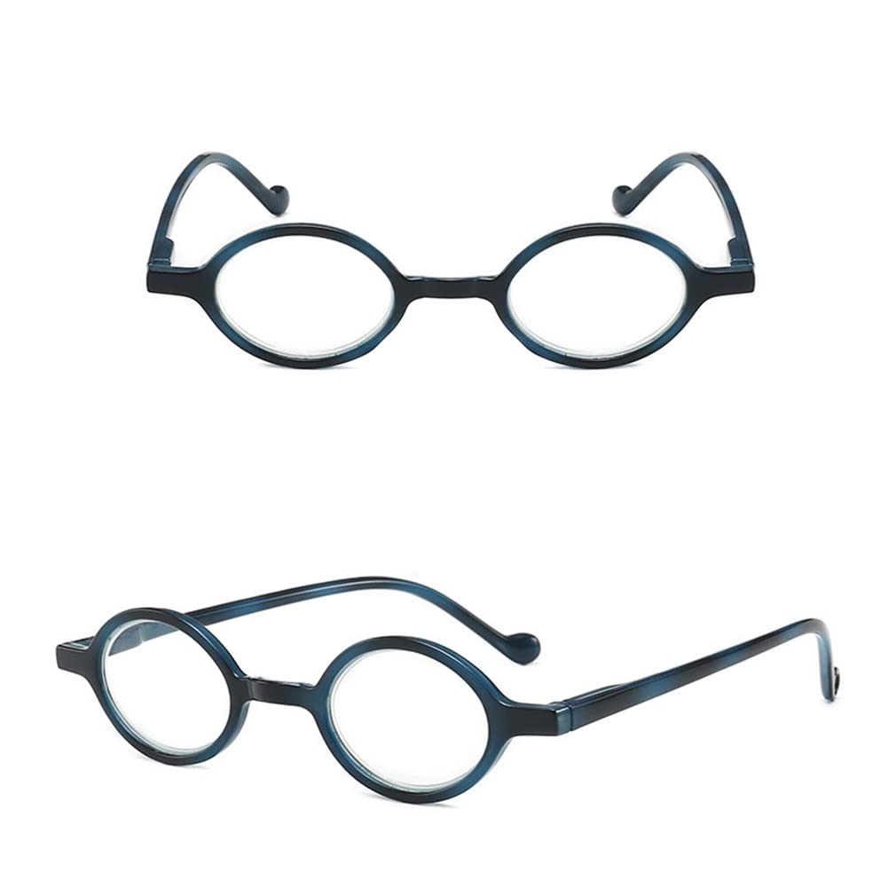 Retro Małe Okrągłe Okulary Do Czytania Blokujące Niebieskie Światło, Damskie Męskie Okulary Do Czytania Ze Sprężynowymi Zawiasami Bookworm/Blue/1.5