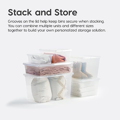 Iris Usa 6.7 Qt. Plastic Storage Container Bin With Latching Lid, 12 Pack, Stackable Nestable Shoe Box Tote Shoebox Closet Organization School Art Supplies - Clear #TOP2