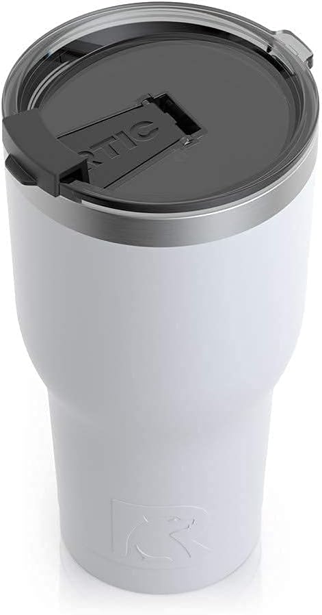 Get Cheap Price RTIC Tumbler with Splash Proof Lid, 30 oz, White, Insulated Travel Stainless Steel Coffee Mug, Sweat Proof, Keeps Hot & Cold Longer