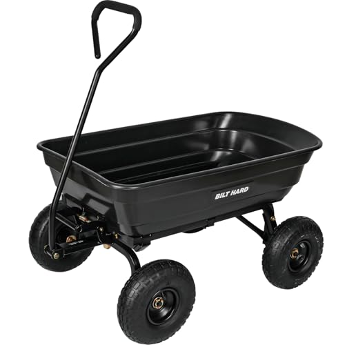 BILT HARD 600 lbs Poly Garden Dump Cart with 180°
