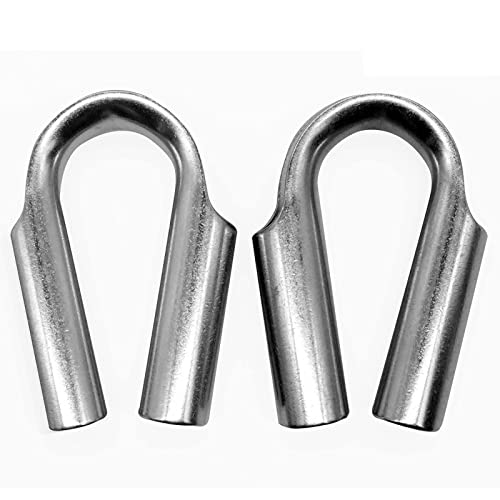 WINCHMAX Tubular Rope Thimble (PAIR) Stainless Steel for 10-12mm Diameter Winch Rope.