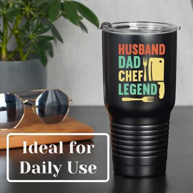 Onebttl Chef Gifts for Men, Funny Chef Daddy Gift Idea 30oz Insulated Travel Mug, Father Gifts from Daughter Son, Perfect for Dad Grandpa Husband Coworkers or Any Cook