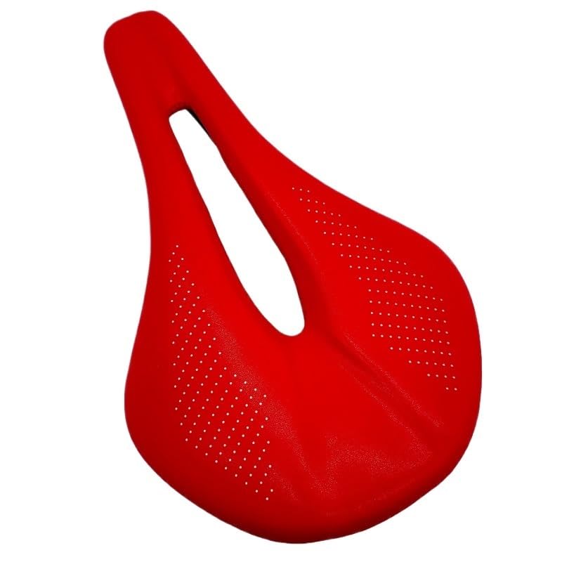 Selle de vélo de route en fibre de carbone ultralégère 155mm rouge pour cyclisme de haut niveau