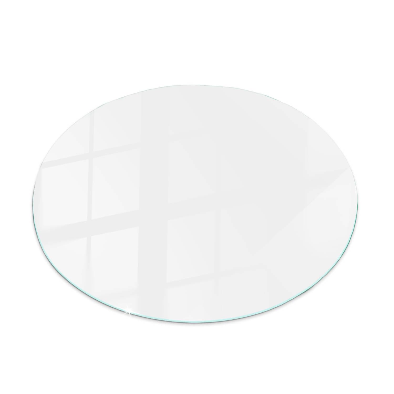 Tulup Plaque de Table en Verre ⌀ 90 cm Rond Verre Trempé pour Le Salon, la Cuisine et la Salle à Manger Decoratif Décor Élégant Durable Surface Lisse - Motif Blanc Lisse